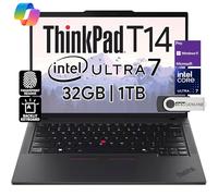 Lenovo ThinkPad T14 Business Laptop (14" FHD+ IPS, Intel Ultra 7 155U, 32GB DDR5 RAM, 1TB SSD), webcam 5MP, 2 Thunderbolt 4, PC AI 2024, Win 11 Pro, 3 anni di garanzia