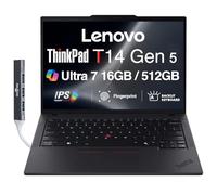 Lenovo ThinkPad T14 Gen 5 AI Business Laptop 14" IPS FHD+ (Intel Core Ultra 7 155U (>i7-13700H), 16 GB DDR5, SSD 512 GB, Copilot, KB retroilluminato, impronte digitali, 2 Thunderbolt 4, webcam 5MP,