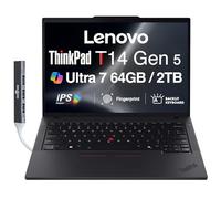Lenovo ThinkPad T14 Gen 5 AI Powered Business Laptop 14" IPS FHD+ Display (Intel Core Ultra 7 155U (>i7-13700H), 64GB DDR5, 2TB SSD, Copilot, Backlit KB, FP, Win 11 Pro) w/DKZ USB Port Expander