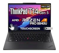 Lenovo ThinkPad T14 Gen 5 Touchscreen AI Business Laptop, Display FHD+ da 14 pollici, AMD Ryzen 7 PRO 8840U, RAM DDR5 da 32 GB, SSD da 1 TB, impronte digitali, tastiera retroilluminata, WiFi 6E, RJ-45
