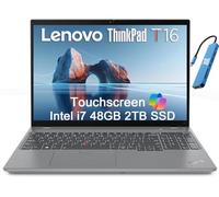 Lenovo ThinkPad T16 Business Laptop (16" FHD+ Touchscreen, Intel 10-Core i7-1355U, 48GB DDR5 RAM, 2TB SSD), retroilluminato, impronte digitali, webcam IR, 2X Thunderbolt 4, IST HUB, 3 anni WRT, Win 11