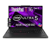 Lenovo ThinkPad T16 Gen 3 Business Laptop 16" FHD+ Display, Intel Ultra 5-125U (Beats i7-1355U), 16GB DDR5 RAM, 512GB SSD, 5MB Webcam, WiFi 6E + BT, RJ-45, HDMI, Win 11 Pro, AI Copilot - Nero