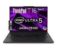 Lenovo ThinkPad T16 Gen 3 Business Laptop 16" FHD+ Display, Intel Ultra 5-125U (Beats i7-1355U), 64GB DDR5 RAM, 1TB SSD, 5MB Webcam, WiFi 6E + BT, RJ-45, HDMI, Win 11 Pro, 3 anni di larghezza, AI