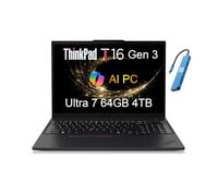 Lenovo ThinkPad T16 Gen 3 Business Laptop (16" FHD+, Intel Core Ultra 7 155U (>i7-13700H), 64GB RAM, 4TB SSD), webcam 5MP, retroilluminato, impronte digitali, Ethernet, Wi-Fi 6E, IST HUB, Win 11 Pro