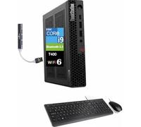 Lenovo ThinkStation P3 Tiny Workstation mini desktop (Intel i9-14900 vPro, T400 4 GB, 16 GB DDR5, SSD PCIe da 512 GB, WiFi 6, Bluetooth 5.3, RJ-45, 1 DP; 3X mDP, Win 11 Pro) con espansore porta USB