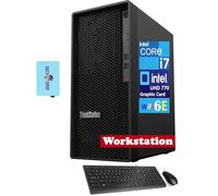 Lenovo ThinkStation P360 Desktop (12-Core Intel i7-12700, Intel UHD 770, 16GB DDR5 RAM, 512GB PCIe SSD + 1TB HDD (3.5), WiFi 6E, Bluetooth 5.1, USB KYB e Mouse, Win 10 Home) con Dockztorm Hub