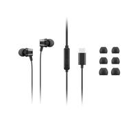 Lenovo USB-C Cuffie In-Ear con controllo multimediale su cavo, Auricolari con Microfono Integrato, Audio Digitale Avanzato, Connessione USB-C Universale Plug & Play, per professionisti in movimento