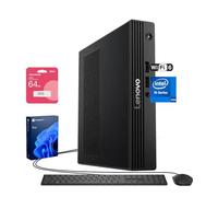 Lenovo V100q Business Tiny Desktop, Processore Intel 4-Core, 16GB DDR5 RAM, 256GB SSD, Supporto 2-Monitor 4K, DP, HDMI, RJ-45, Wi-Fi 6, Tastiera e mouse cablati, Windows 11 Pro, PC per casa e ufficio