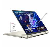 Lenovo Yoga 7 2-in-1 Copilot+AI PC portatile, 14 pollici 2K OLED Touch (100% DCI-P3), processore AMD Ryzen AI 7 350, SSD 16 GB LPDDR5 1 TB, Wi-Fi7 retroilluminato KB Win11, conchiglia, con unità USB