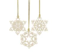 Lenox 888922 - Set di 3 decorazioni natalizie a forma di fiocco di neve