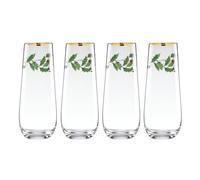 Lenox 889237 Set di 4 flauti senza stelo per le feste a tema natalizio