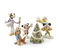 Lenox 897079 Disney Winter Fun - Set di 5 statuette per decorazioni natalizie e per le feste