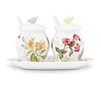 Lenox Butterfly Meadow fine porcellana sale e pepe Set condimento, 7 pezzi White