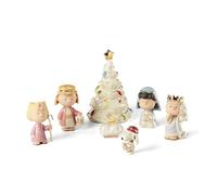 Lenox Peanuts, Set di 7 statuine natalizie multicolore.