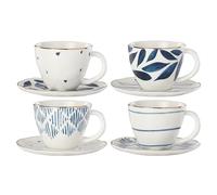 Lenox Piece Cup & Saucer Blue bay-Set da 4 tazzine da Espresso e piattino, Blu