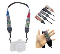 LENS-AID Cinghia Fotocamera in Tessuto INKA - Cinturino Morbido e Vintage da Collo (100 cm), per DSLR, Mirrorless, Analogiche - Stile Retrò, Diversi Motivi e Colori Unici