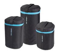 LENS-AID Custodia Obiettivo Imbottita con Zip - Borsa Protettiva, Protezione Totale per Obiettivi DSLR e Mirrorless, Set di 3 (M, L, XL)