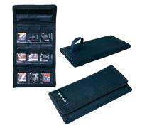 LENS-AID Custodia per schede di memoria SD: custodia compatta per un massimo di 9 schede SD, CFexpress, XQD, Switch Games. Custodia in robusto tessuto di nylon con chiusura in e passante