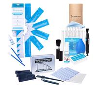 LENS-AID Kit pulizia per fotocamera, obiettivo e sensore: Set completo con liquido detergente, soffietto, pennello, penna per lenti, panno in microfibra, set elettronica & swab sensore (12 mm)