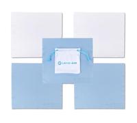 LENS-AID Panni microfibra set da 5 per occhiali fotocamera schermo | 18 x 16 cm, 3 blu e 2 bianchi, 190 g/m², lavabili a 30 °C, con sacchetto contenitore