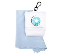 Lens-Aid Panno Microfibra 20×20 cm con Custodia & Moschettone - Pulizia per Ottiche, Schermi, Occhiali & Dispositivi | Lavabile, Antigraffio