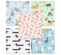 Lens-Aid Panno Microfibra Set di 5 con disegno di cane 20×20 cm - Morbido, Lavabile e Antigraffio per Pulizia Fotocamera, Objettivi, Display e Occhiali