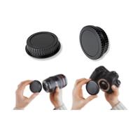 LENS-AID Tappo fotocamera & tappo posteriore obiettivo - Micro Four Thirds | Plastica robusta, sagomata per l'innesto scelto, protezione di sensore, baionetta e lente posteriore in trasporto e custodia