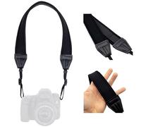 LENS-AID Tracolla fotocamera neoprene 65-100 cm nera | morbida da indossare, comfort su collo, spalla o polso, compatibile con Canon Sony Nikon Fujifilm