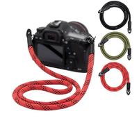 LENS-AID Tracolla in Corda per Fotocamera - Cinghia da Collo (100 cm) in Nylon Resistente per DSLR, Mirrorless, Vintage e Analogiche - Compatibile con Canon, Nikon, Sony, Fujifilm, Olympus