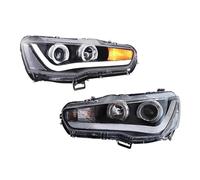Lens Cover Fari A LED Per Mitsubishi Lancer EVO X 2010-UP Set Completo Sequenziale Nero Paralume Adatto