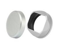 lens hood， Paraluce quadrato in metallo con cappuccio ad anello adattatore da 49 mm, compatibile for Fujifilm Fuji X100V X100Vi X100F X100T X100S X70 ，replacement(Sliver)