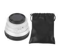Lens Manuale Manuale F1.7 da 25 Mm con Lente Focus Manuale di Apertura del Tappo Anteriore per G1 G3 G5 G6 G7 M4/3 Camera a Specchio a Monte (SILVER)