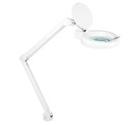 Showlite LL-6085D Lampada Lente LED 8W 5 Diottrie (Lampada Lente, Lente 12,5 cm, 60 SMD LED, Ingrandimento 2,25x, Morsetto da Tavolo) bianco