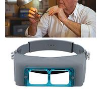 Lente a doppia lente per lettura di occhiali, lente da testa, con lenti in vetro ottico per lettura, orologio, riparazione di gioielli e riparazione elettronica