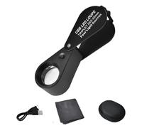 Lente di ingrandimento 10x, 20x, 30x, con lente da 21 mm e luce LED, per pietre preziose, monetine, francobolli e antiquariato