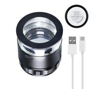 Lente di Ingrandimento da Gioielliere 10x Portatile, Lente di Ingrandimento Tascabile con 6 Luci LED, Ricaricabile, Campo Visivo di 25 mm, per Gioielli, Gemme, Monete, Strumento per hobby