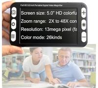 Lente Di Ingrandimento Digitale Portatile, Ingranditore Video Elettronico HD Da 5 Pollici Con 2x A 48x, Dotato Doppio Obiettivo 13 MP Per Visione Vicino E Lontano