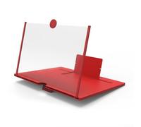 Lente di ingrandimento estraibile per schermo del telefono con supporto da tavolo per una migliore visualizzazione dello smartphone e angoli di visione regolabili (22 x 16,6 x 8 rosso)