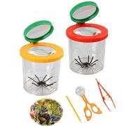 Lente di ingrandimento per bambini, set da 2 bicchieri con ingrandimento 3x e 6x, per insetti e giocattoli per la scoperta della natura, giocattolo per la scienza all'aperto per bambini per