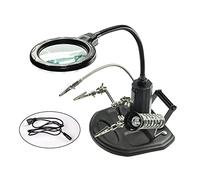 Lente di ingrandimento per saldatura Supporto in ferro elettrico Riparazione del circuito Supporto per ferro da saldatura con clip Morsetto a LED in vetro LED Supporto per saldatore Aiutare le mani