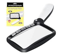Lente di Ingrandimento Rettangolare, 3X Grande Rettangolo di lettura lente con LED 5,con Modalità di Attenuazione con Lente D'ingrandimento Manuale Pieghevole, per anziani, libri, Mappe, Gioielli