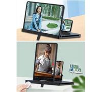 Lente di ingrandimento verticale orizzontale per schermo del telefono, 25,4 cm, 3D, HD, per film, video e giochi, supporto per telefono da scrivania, ingranditore schermo