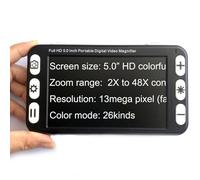 Lente di ingrandimento video digitale elettronica, ausilio portatile per la lettura, con manico pieghevole, adatto per ipovedenti, degenerazione maculare, ipovedenti, zoom 2x-48x,