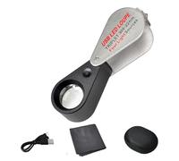 Lente d'ingrandimento 10X/20X/30X Lente di ispezione tenuto in mano con luce LED per francobolli vetro ricaricabile