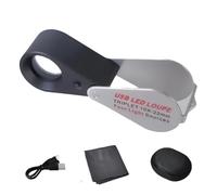 Lente d'ingrandimento 10X/20X/30X Lente di vetro Lente d'ingrandimento portatile Lente d'ingrandimento con luce LED per gioielli Francobolli Ispezione Strumento di gioielli professionale