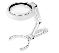 Lente d'ingrandimento 11x 5x con luce e supporto, lente portatile pieghevole da scrivania dimmerabile for lavori ravvicinati, anziani maculari, lettura(Black)