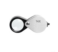 Lente d'ingrandimento 14x pieghevole ad alta precisione per ottica in | Spessore 14x, tre elementi di lente, vetro antigraffio, perfetto per la riparazione di orologi, durevole