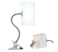 Lente d'ingrandimento 25,4 x 15,2 cm, con clip, in plastica, per anziani con ipovisione, lente d'ingrandimento 4X a tutta pagina con collo d'oca flessibile per schermo del computer, lettura di libri