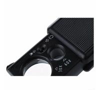 Lente d'ingrandimento 30/60X per gioielli con lente a luce LED per ispezione delle pietre preziose, lente d'ingrandimento pieghevole da gioielliere con luce UV, ingrandimento tascabile compatto