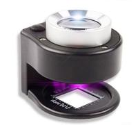 Lente d'ingrandimento 30X illuminata con lente in vetro ottico a doppio strato e righello di misurazione per artigiani tecnici elettronici (nero)